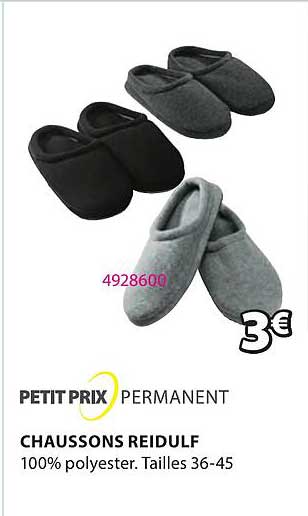 petit prix permanent chaussons reidulf