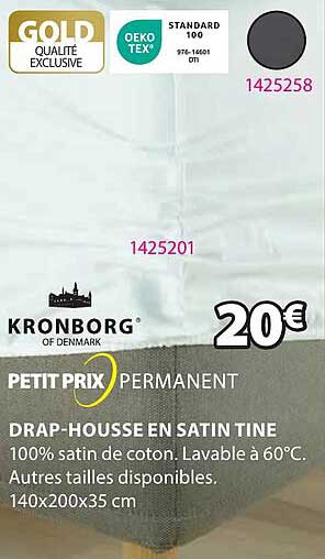 petit prix permanent drap-housse en satin tine