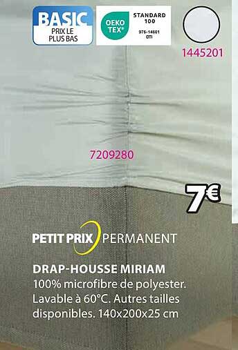 petit prix permanent drap-housse miriam