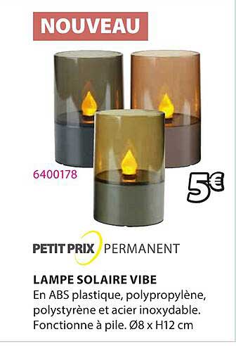petit prix permanent lampe solaire vibe
