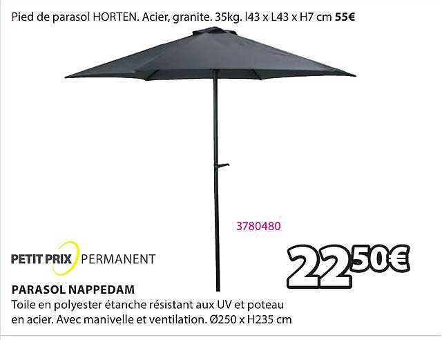 petit prix permanent parasol nappedam