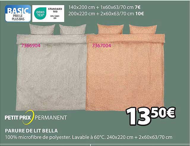 petit prix permanent parure de lit bella