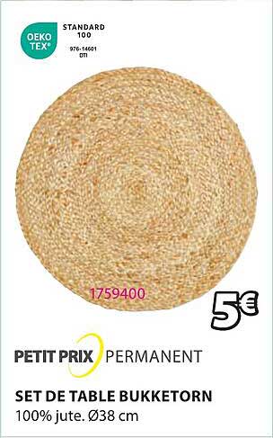 petit prix permanent set de table bukketorn