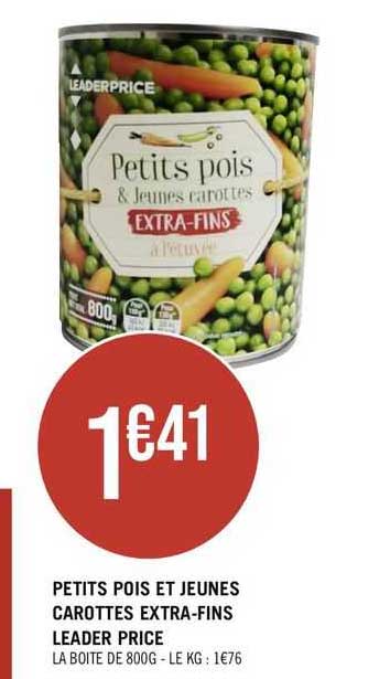 Petits Pois Et Jeunes Carottes Extra-fins Leader Price