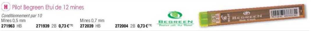 pilot begreen étui de 12 mines