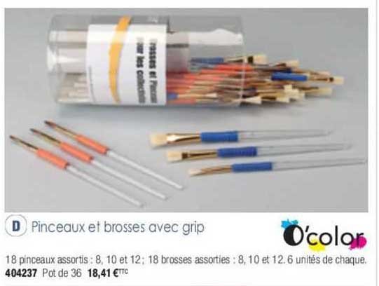 pinceaux et brosses avec grip o'color