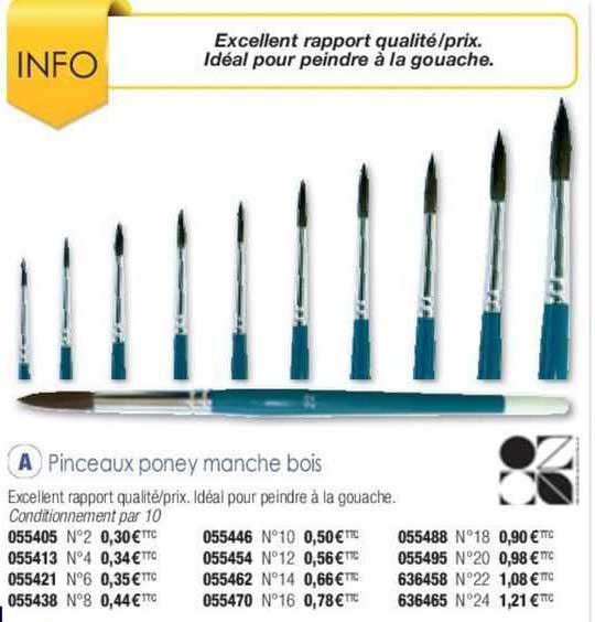 pinceaux poney manche bois