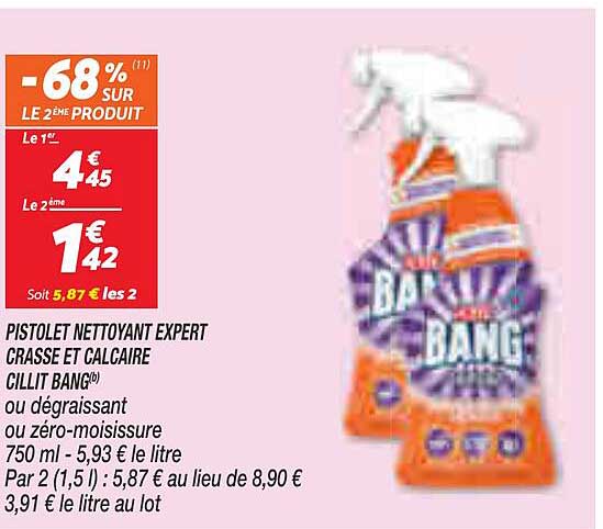 pistolet nettoyant expert crasse et calcaire cillit bang
