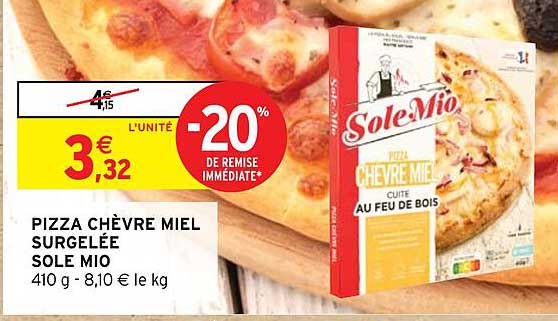 pizza chèvre miel surgelée sole mio