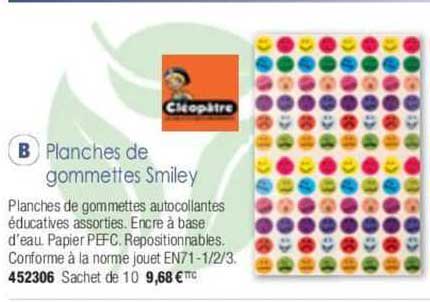 planches de gommettes smiley