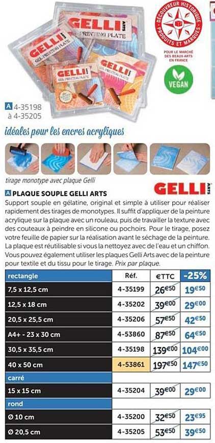 plaque souple gelli arts