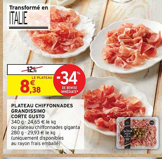 plateau chiffonnades grandissomo corte gusto