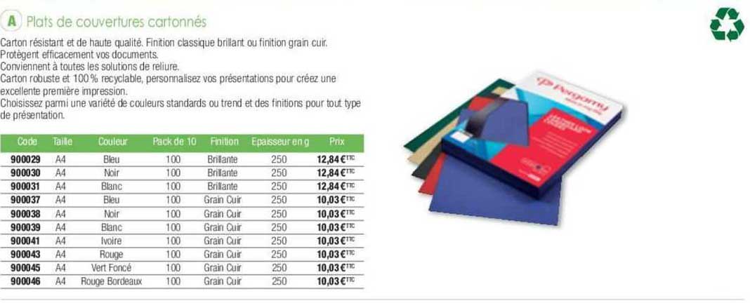 plats de couvertures cartonnés