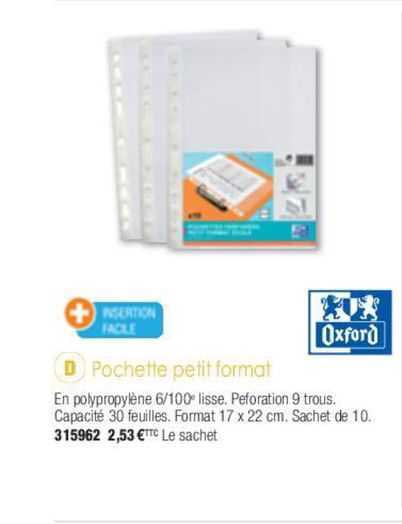pochette petit format oxford