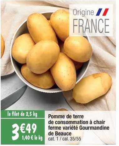 pomme de terre de consommation à chair ferme variété gourmandise de beauce