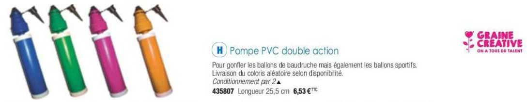 pompe pvc double action graine créative