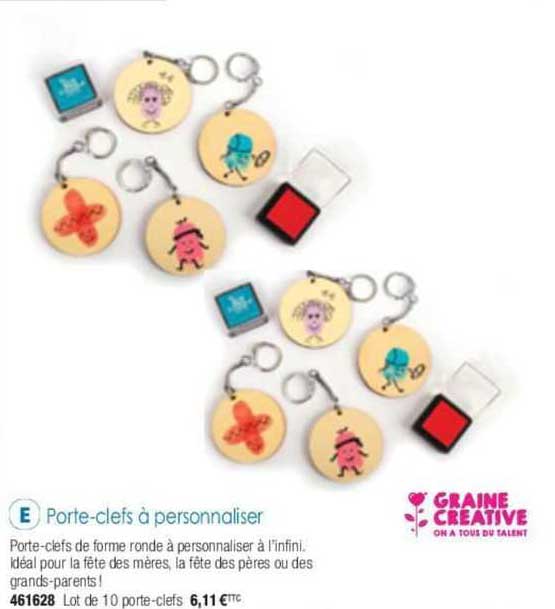 porte-clefs à personnaliser graine creative