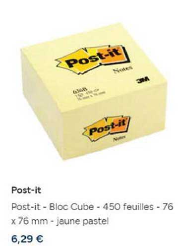 post-it - bloc cube - 450 feuilles