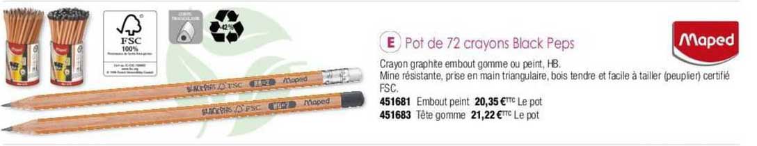 pot de 72 crayons black peps maped