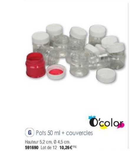 pots 50 ml + couvercles o'color