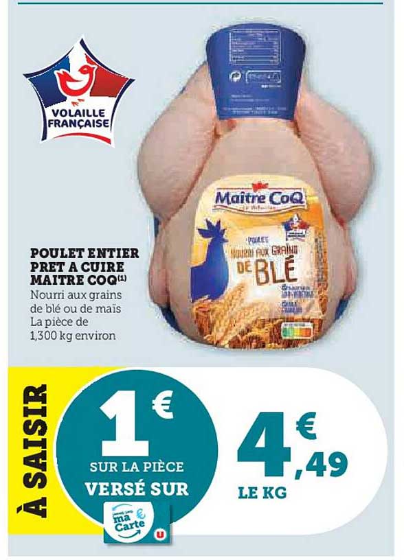 poulet entier pret à cuire matire coq