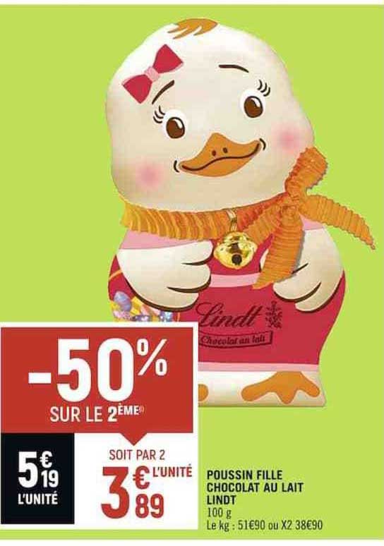 poussin fille chocolat au lait lindt