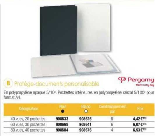 protège-documents personalisable pergamy