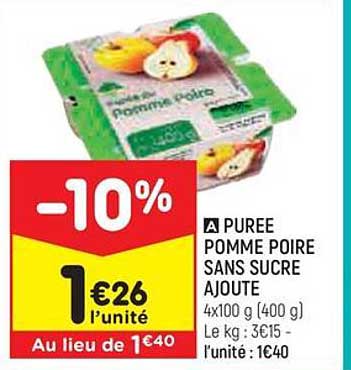 puree pomme poire sans sucre ajoute