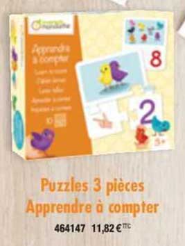puzzles 3 pièces apprendre à compter