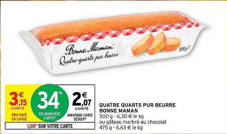 quatre quarts pur beurre bonne maman