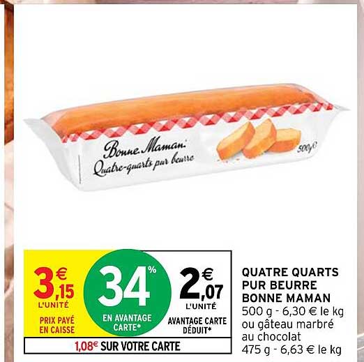 quatre quarts pur beurre bonne maman