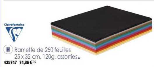 ramette de 250 feuilles 25 x 32 cm, 120g, assorties