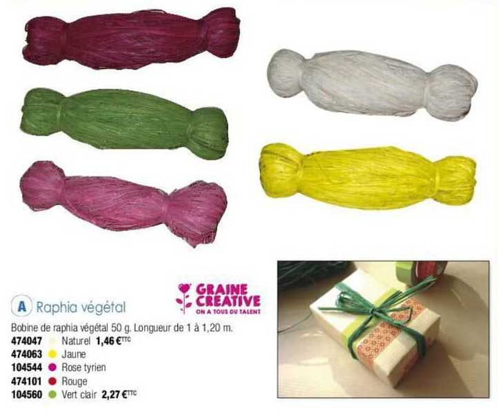 raphia végétal graine creative