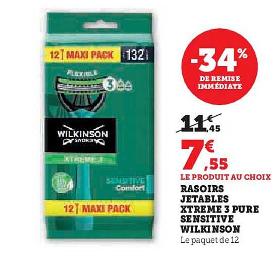 Rasoirs Jetables Xtrème 3 Pure Sensitive Wilkinson