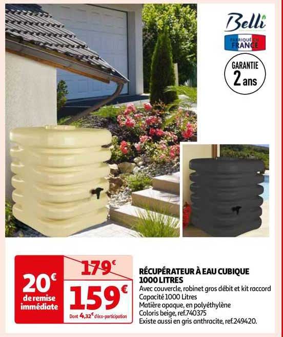récupérateur à eau cubique 1000 litres