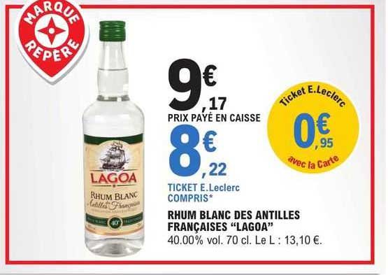 rhum blanc des antilles françaises "lagoa"
