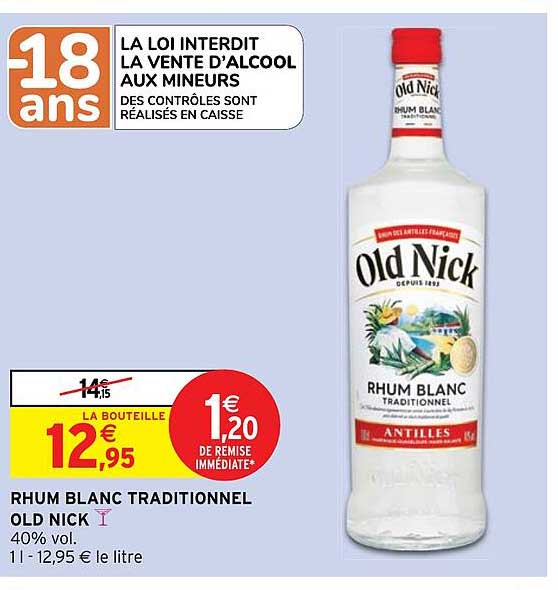 rhum blanc traditionnel old nick