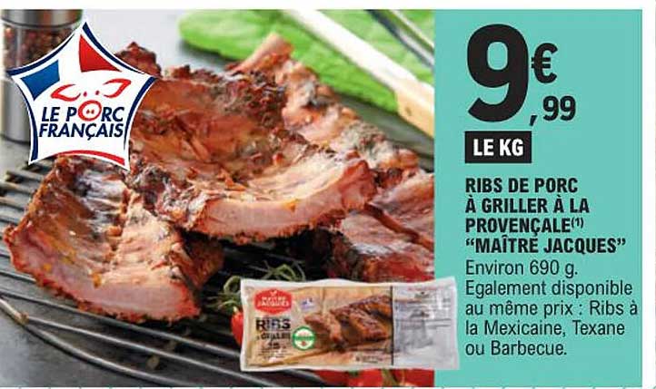 ribs de porc à griller à la provençale "maître jacques"