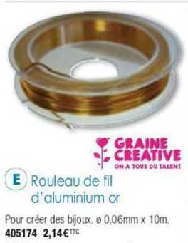 rouleau de fil d'aluminium or graine créative