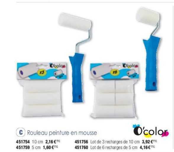 rouleau peinture en mousse o'color