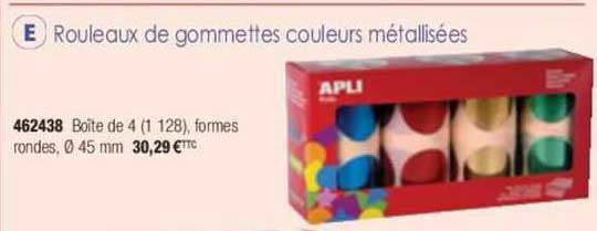 rouleaux de gommettes couleurs métallisées