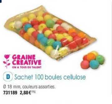 sachet 100 boules cellulose