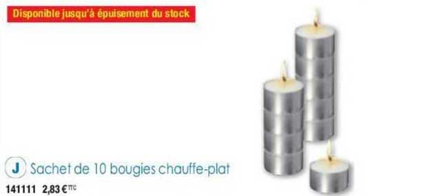 sachet de 10 bougies chauffe-plat