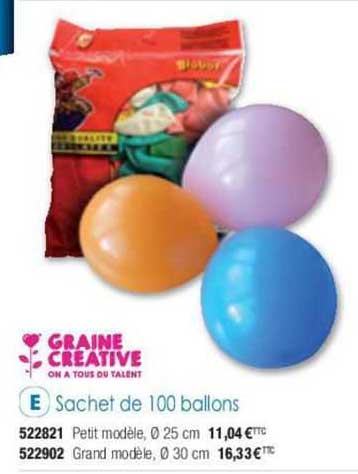 sachet de 100 ballons graine créative