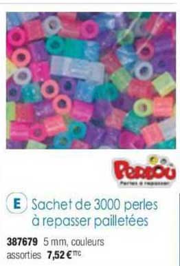 Sachet De 3000 Perles à Repasser  Pailletées Perlou