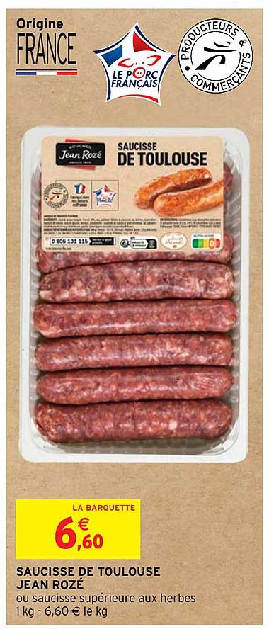 saucisse de toulouse jean rozé