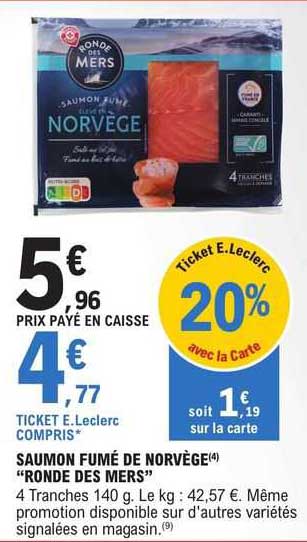 Saumon Fumé De Norvège "ronde Des Mers"