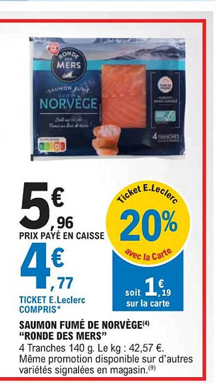 saumon fumé de norvège "ronde des mers"