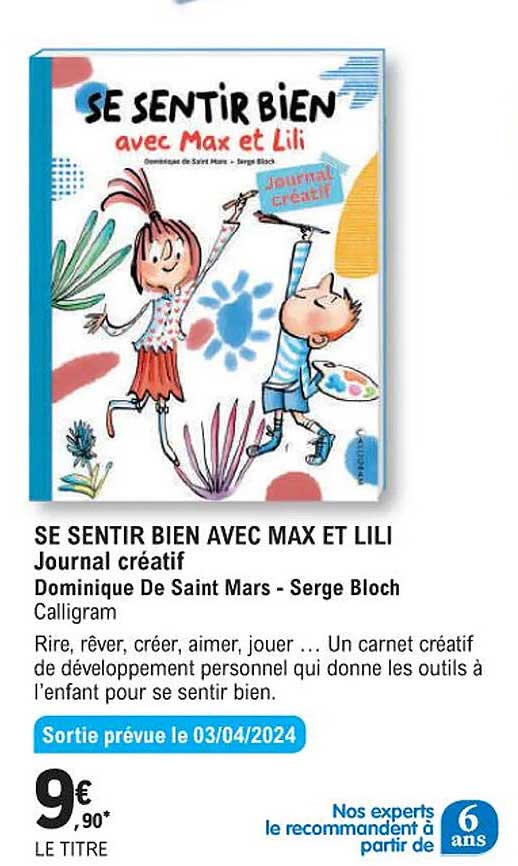 se sentir bien avec max et lili journal créatif dominique de saint mars - serge bloch calligram