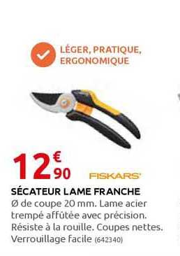 sécateur lame franche fiskars